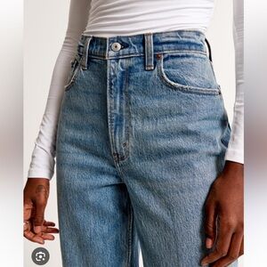 Abercrombie & Fitch The 90s Straight Ultra High Rise Blue Jeans, 24 00